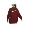 Nike Alphanumeric Embroidery Ribbed Crew Neck Loose Sweatshirt Women Sweatshirt Rose-Red FV8444-677