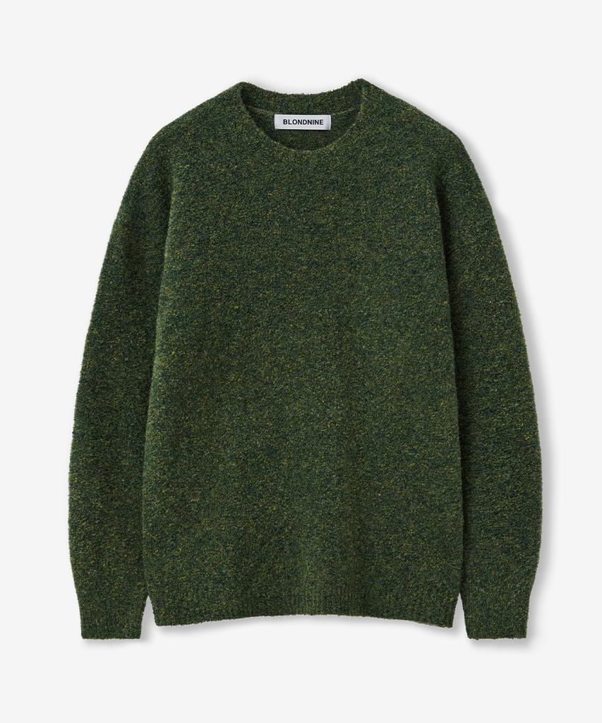 BLOND9 Soft Wool Boucle Round Knit_Green