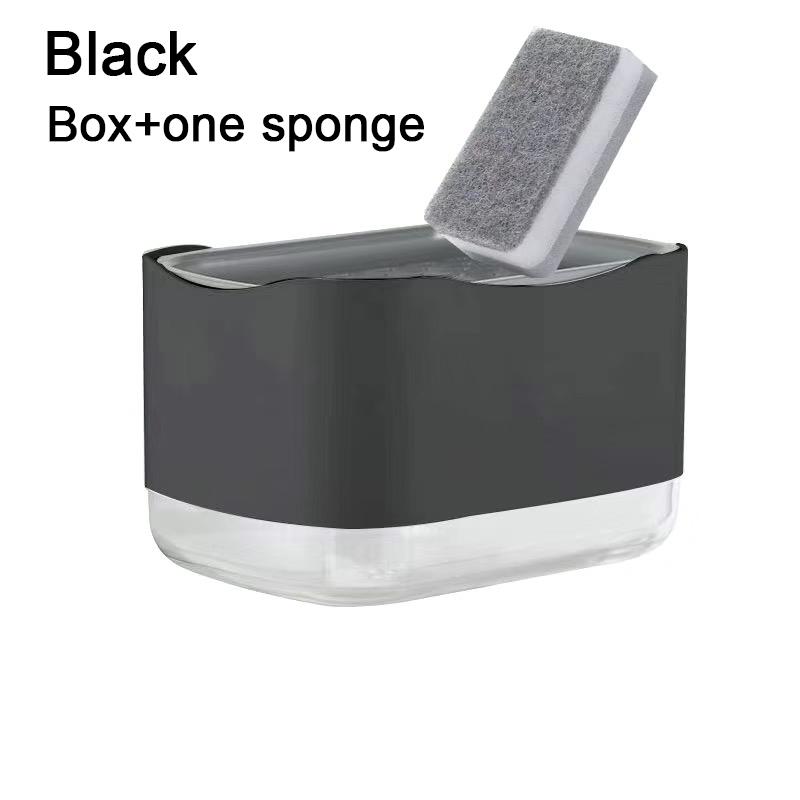 

Soap Dispenser Box Press Dispenser Scrubbing Liquid Container Kitchen Bathroom Automatic Detergent Foam Box with Sponge Holder