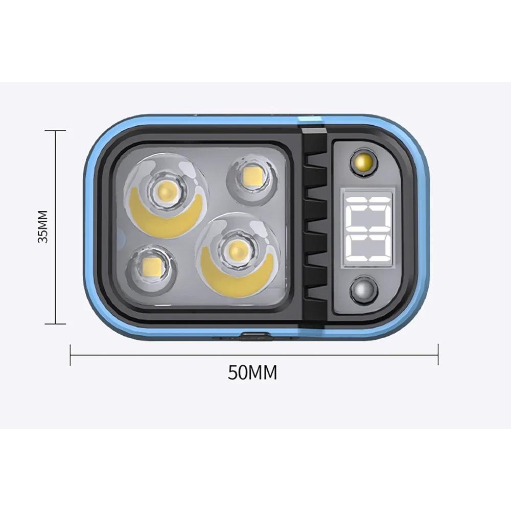 LED Rechargeable Fishing Headlamp with Sensors and Battery Indicator Super Bright Camping Light Using XPG+COB Lamp Beads