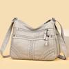 Korean Style Multi-Layer Soft Leather Crossbody Bag for Women - 2025 Large Capacity, Versatile Single Shoulder Bag for Moms