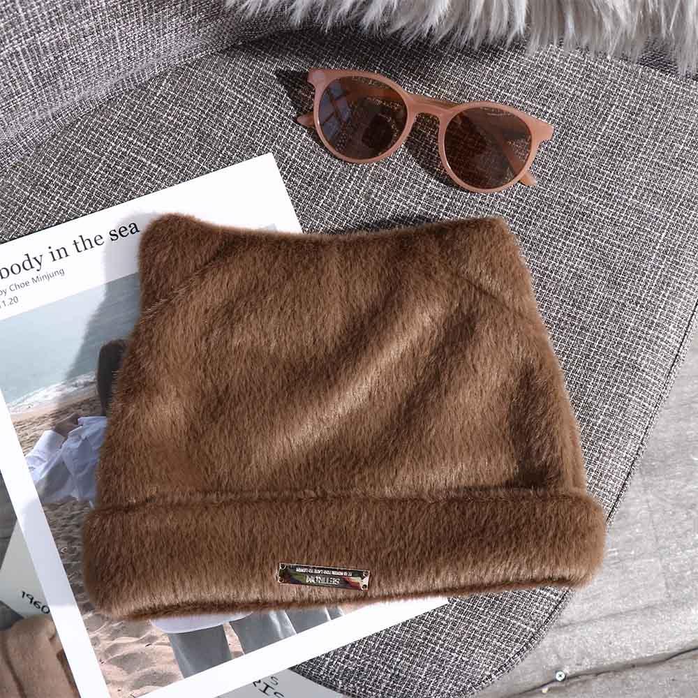Letter Cat Ears Hat Fluffy Winter Plush Hat Leisure Knitted Cap  Winter/Autumn