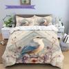 Flower Bird Pattern Bedding Quilt Set  Home Decoration  Gift (1 * duvet cover + 2 * pillowcase  without core)
