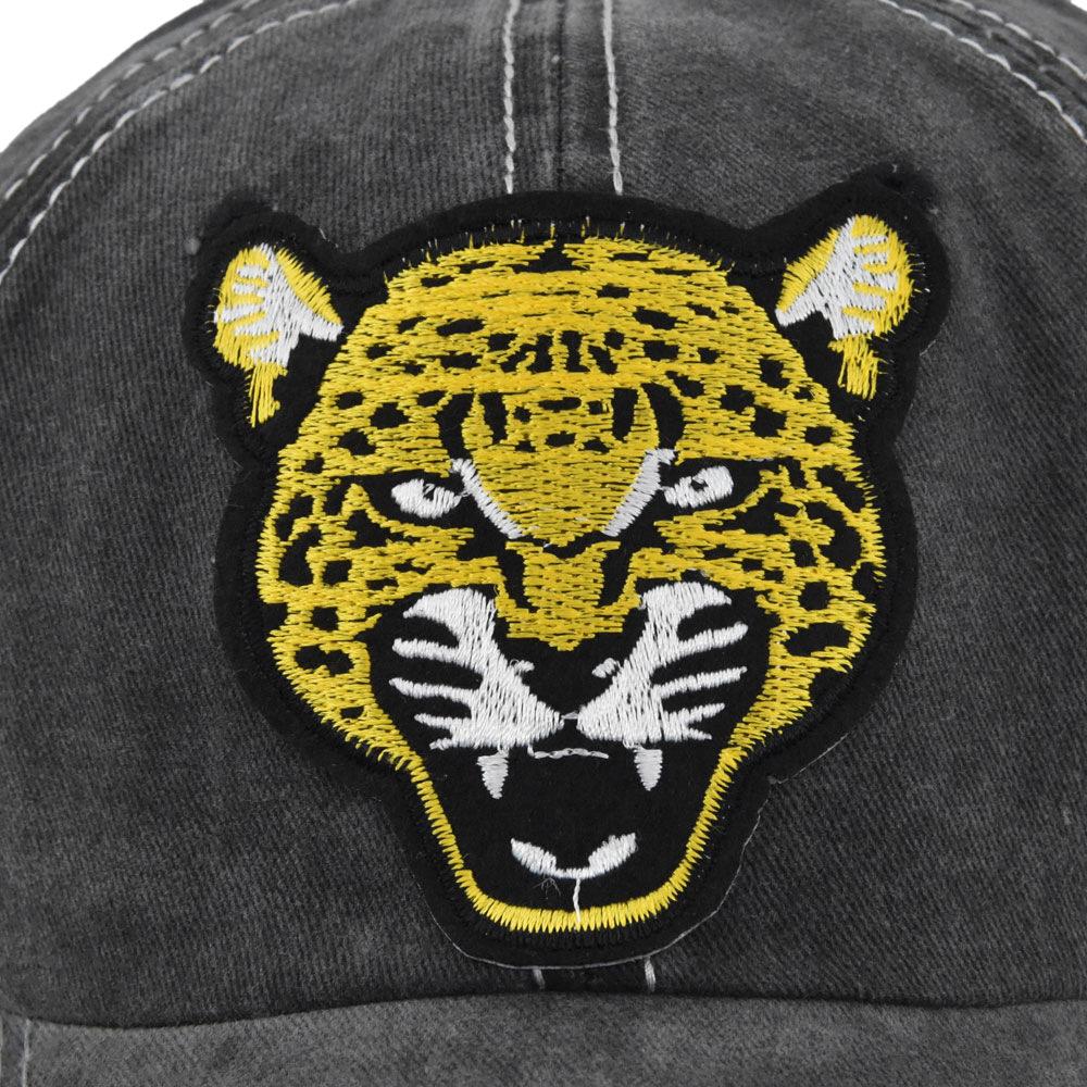Leopard Embroidered Baseball Cap Letter Embroidered Duck Tongue Ancient Distressed Hat Sun Hat Hip Hop Hat