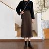 Plus Size Elegant A-line Wool Skirt - Korean Retro Style