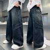 Herbst Teens Kinder Hübsche Gerade Hosen für Jungen Locker Weite Hosen Kinder Stylische Trendige Hosen