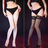 8D Oil Shiny Silk Transparent Medias Women Sexy Lace Top Silicone Thigh High Stockings Elastic Nylon Socks