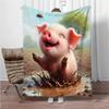 Kawaii Cute Pig Cartoon Soft Flannel Blankets,Keep Warm Throw Blanket Comfortable Blanket for Picnic Beds Sofa Home Bedroom Kids