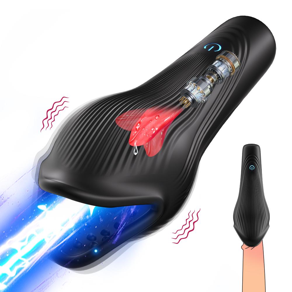 Male Glans Stimulate Massager 10 Modes Penis Delay Trainer Vibrator Rotate Masturbator Automatic Oral Climax Sex Toy For Men