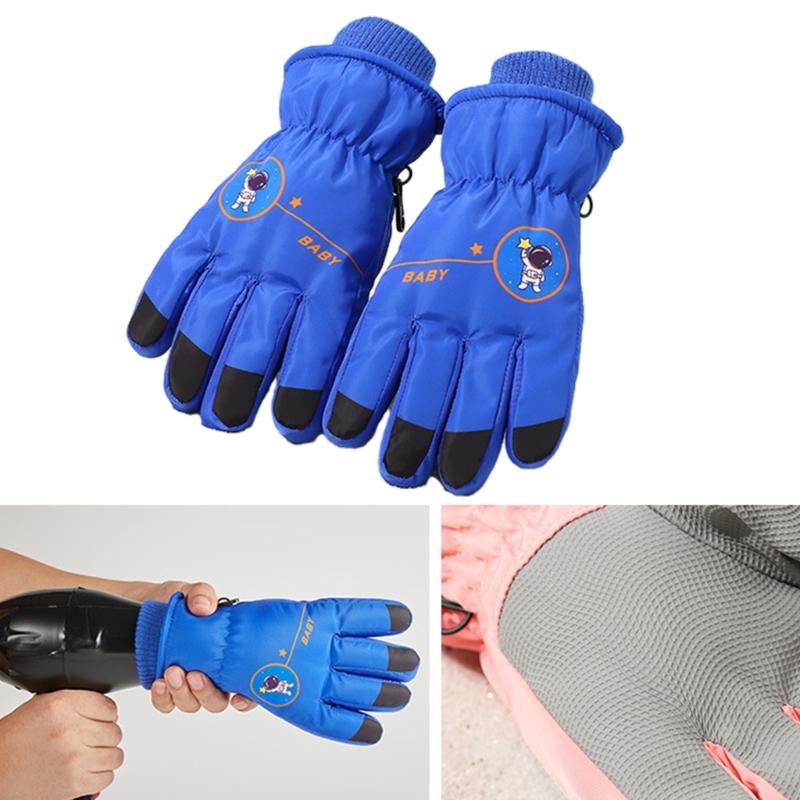 Winter Children Waterproof Windproof Gloves Cartoon Snow Sports Skiing Snowboard Cold Weather Road Cycling Necessaries