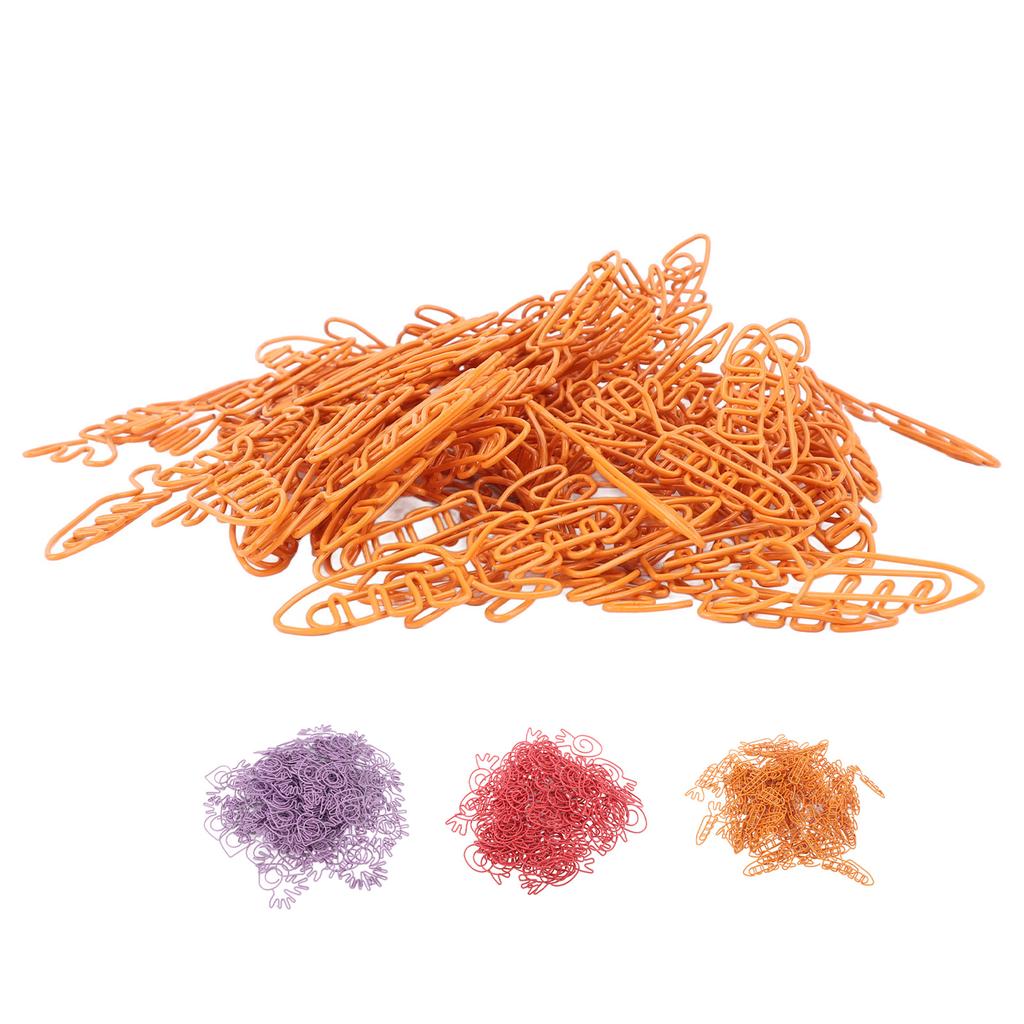 100Pcs Carrot Paper Clips Carrot Shape Strong Metal Anti Slip Rustproof Cute Paper Clips for Documen