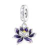 925 Silver Iris Cherry Blossom Beaded Pendant Bracelet Necklace Set Jewelry Accessories