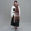 European and American Retro Neutral Maillard Style Imitation Cashmere Plaid Scarf Women's Winter High-end Warm Shawl Tide