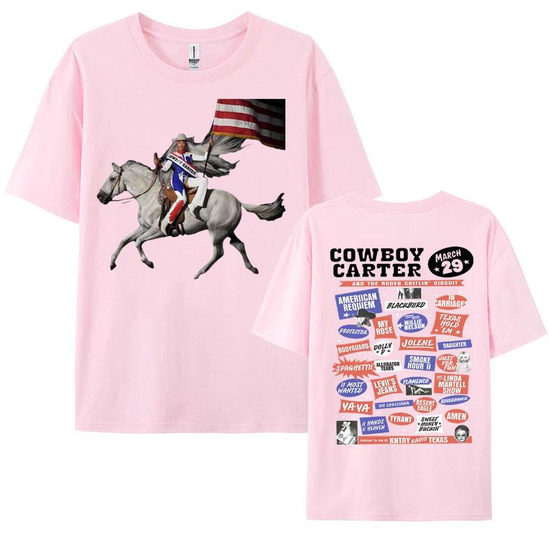 Beyonce Cowboy Carter New Album Tshirts WomenMen Vintage Cotton Short Sleeve T Shirt Fashion Clothing Streetwear Girls Tshirt