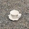 1Set Original Design Frosted Ceramic Conch Shell Coffee Cup and Saucer, Ocean Style Conch Shell Shaped Mug Coffee Cup and Saucer
