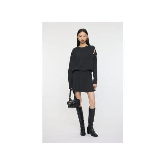 MOUSSY TIED RIBBON sweater  miniskirt (C.GRY)