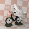 62KD Halloween Themed Ghostly with Pumpkin Riding Bicycles Figurine Decorative Resins Statue Sculpture Party Decors Ornament