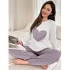 New Spring and Autumn Women's Love Pajamas, Two Long Pants, Long Sleeves, Loose and Comfortable Loungewear