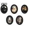 Cute Ghost Painting Halloween Wall Decor, Table Sign, Vintage Oval Framed Non-marking Art Picture, Decorative for Mantel Living Room Bedroom