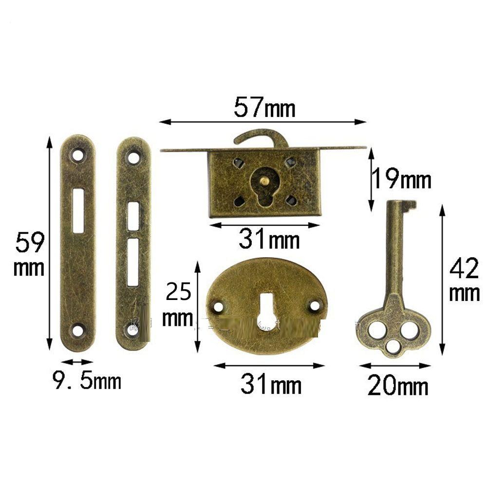 Zinc Drawer Lock Alloy Jewelry Cabinet Lock Replacements Hook Lock  for Storage Box