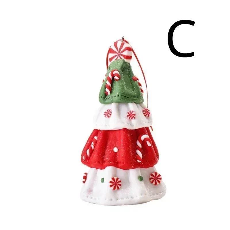 Soft Clay Christmas Mini Tree Creative Little Angel Christmas Tree Shaped Fun Scene Decorations Xmas Tree Decors