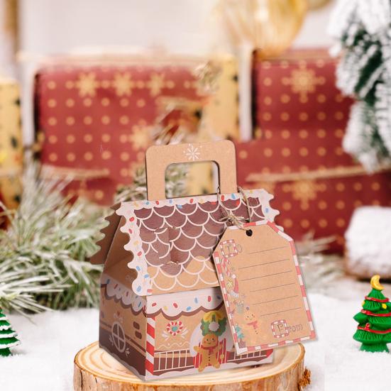 10 stk Julegaveeske Utsøkt utførelse Husform Kake Godteriboks for Fest Festlig Pynt