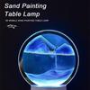 Rotating Hourglasses Lights Sand Art Liquid Motion with Lights Glass Sand Picture Lamp for Desk Use, Calm Display Lights for Bedroom Study Reading