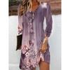 QICED Fashion Autumn Winter Long Sleeve V-Neck Casual Dresses