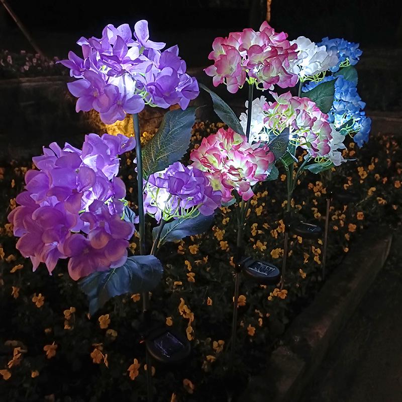 Waterproof Solar Hydrangea Garden Light - Outdoor Decorative Lawn Lamp