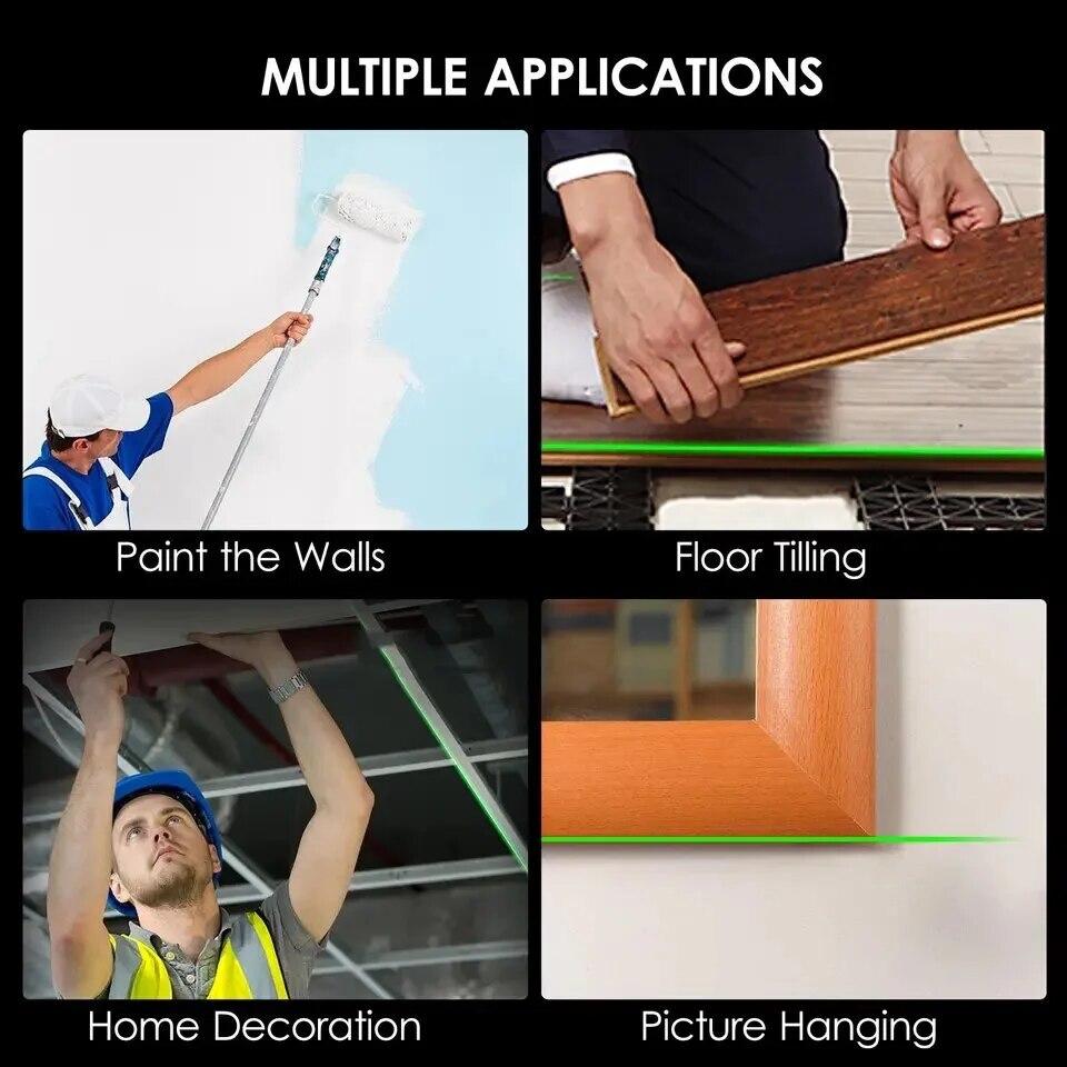 Cross Line Self-leveling Laser Level with Vertical Beam Spread Covers of 150° Selectable Laser Lines TYPE-C Charging