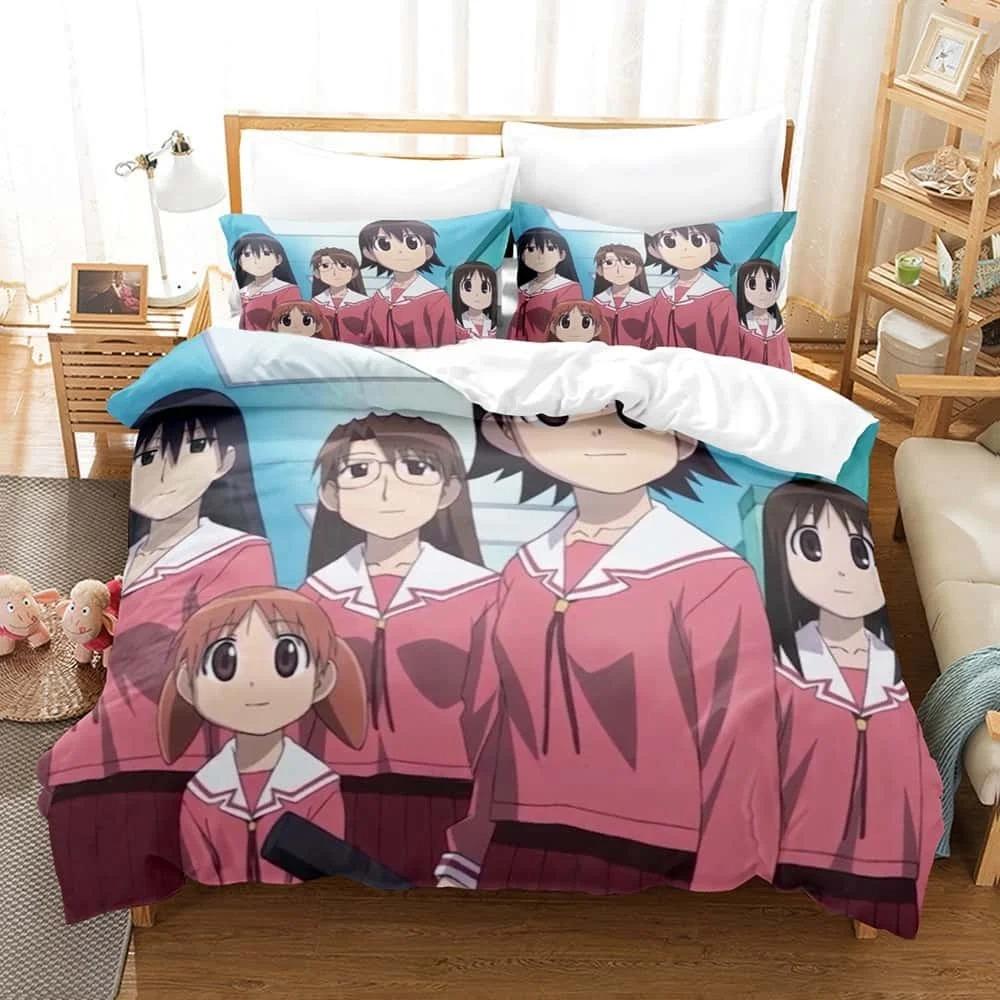 Fashion Anime Kawaii Girl Azumanga Daioh Bedding Set Single Twin Full Queen King Size Bed Set Adult Kid Bedroom Duvet Cover Sets