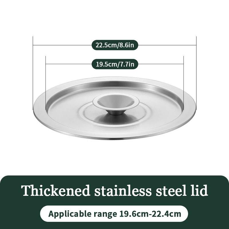 Tapa para utensilios de cocina de 20/22/24 cm, tapa para olla, tapa para wok, tapa para sartén, tapa para sartén plana, tapa de acero inoxidable para cuencos y palanganas.