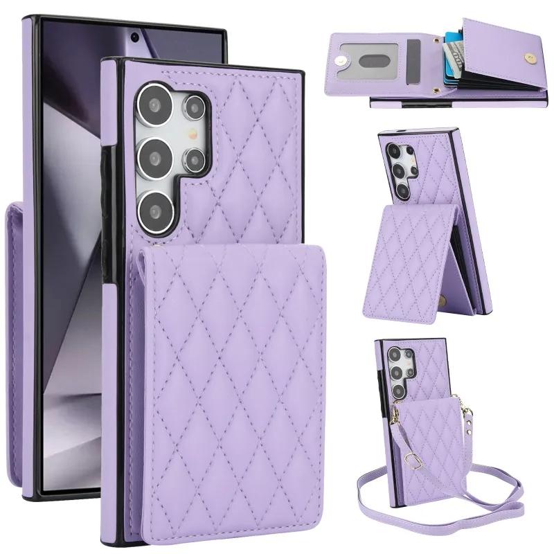 Crossbody Wallet with Card Holder Phone Case for Samsung Galaxy S23 S21 FE S24 S22 Ultra A13 A53 A14 A54 A15 A55 Leather Cover