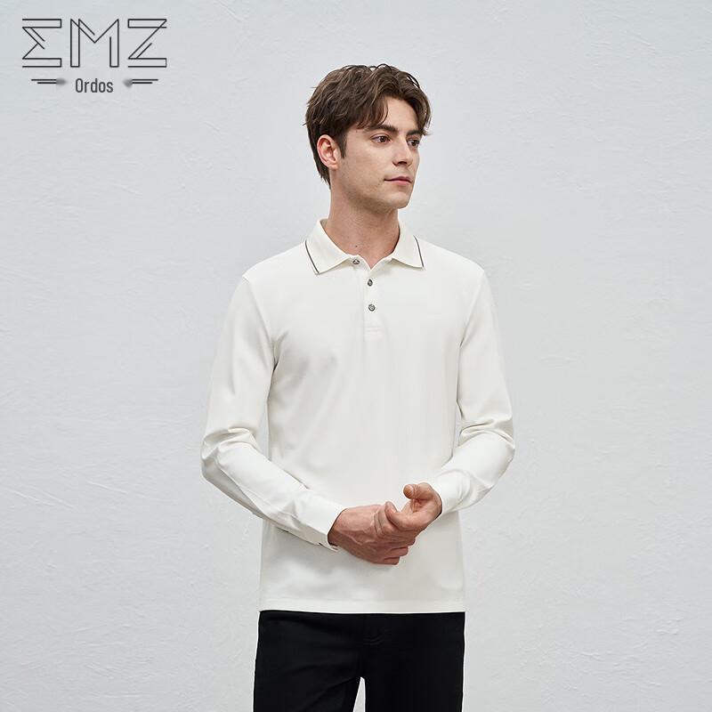 EMZ Men's Skin-friendly Thermal Long-Sleeve Polo Shirt