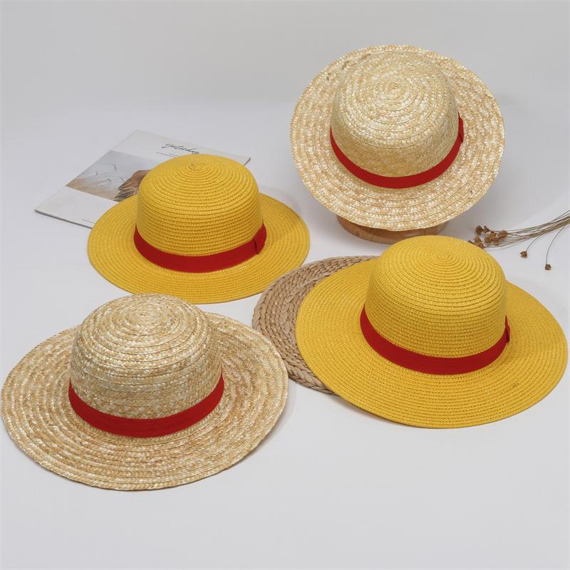 The same straw LYOS sun hat parent-child straw hat outfit plays the role of C sunscreen hat, anime PA hat, One Piece Luffy