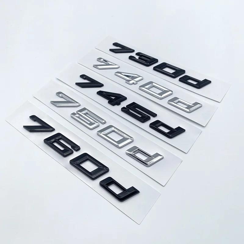 ABBD1 New Chrome Black Numbers Letters 730d 740d 745d 750d 760d ABS Emblem for 7 Series Car Trunk Exterior Decoration Logo Sticker