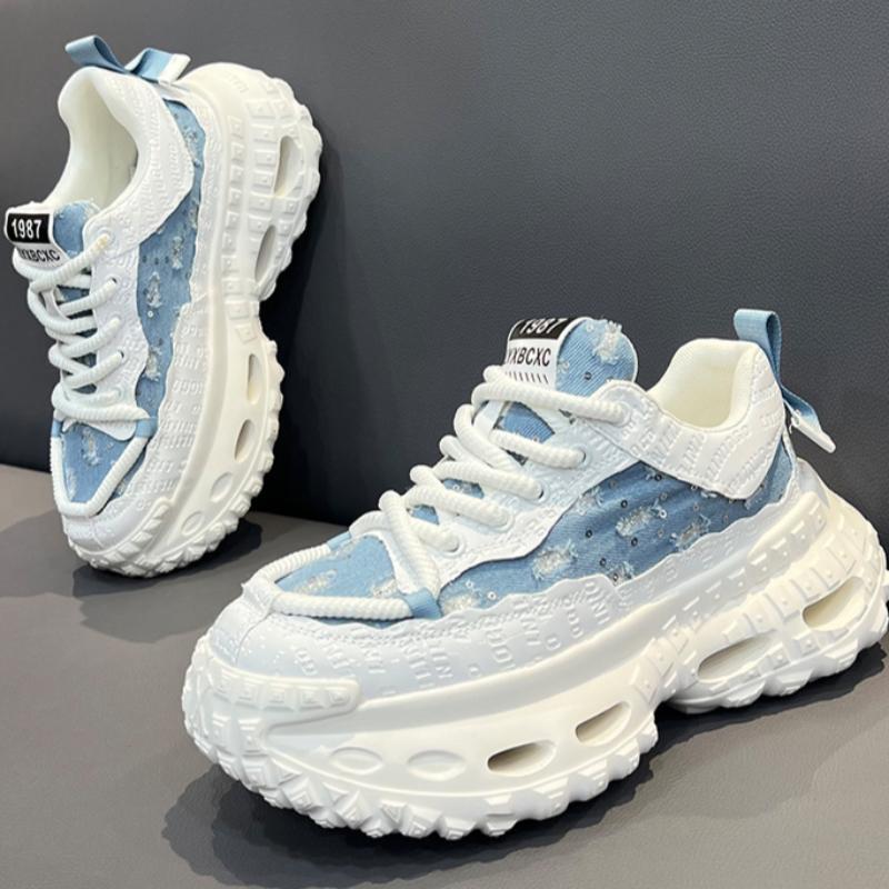 Canvas Breathable Casual Shoes Thick-soled Dad Shoes Versatile Low-top Fashionable Personality Versatile Men's Shoes