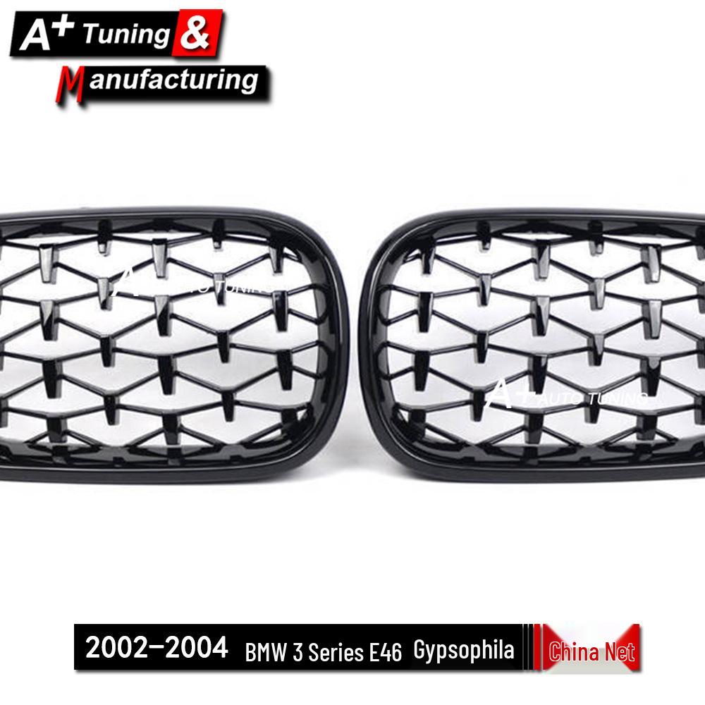 Lesklá černá mřížka s hvězdami pro BMW řady 3 E46 (2002-2004) 4-dveřový.