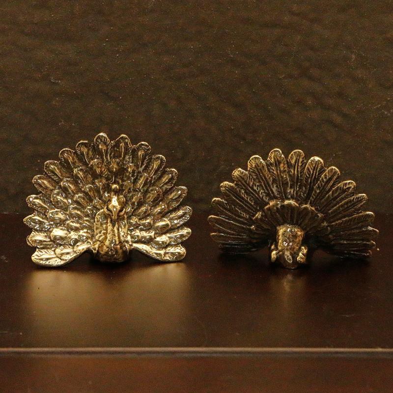 Vintage Peacock Figurine Antique Brass Animal Statue Ornament Tabletop Home Decor Craft Gift