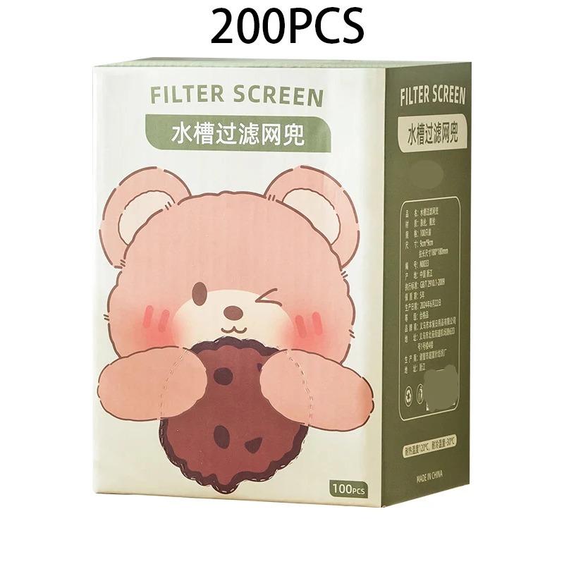 100-200pc Disposable Filter for Kitchen Sink Anti Clogging for Vegetable Cleaning and Floor Drain Blockage