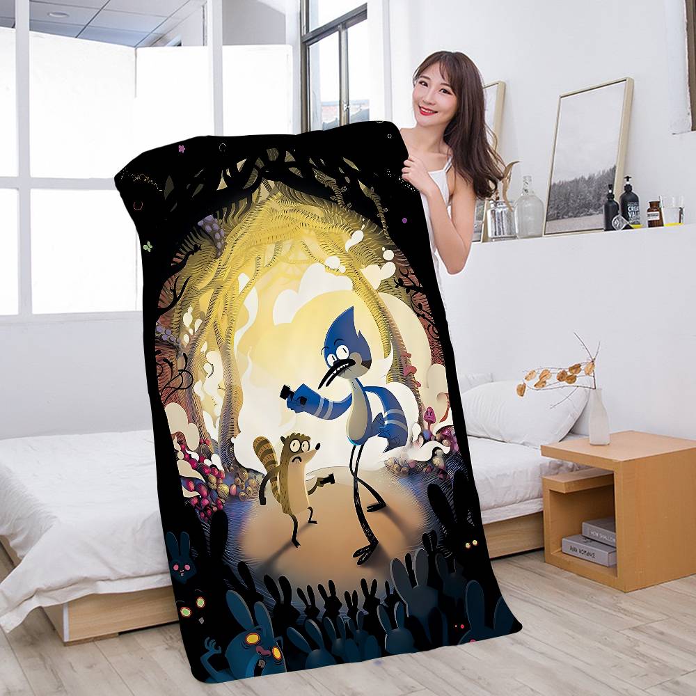 R-Regular Cartoon Show Microfiber Printed Beach Towel Mountain Climbing Yoga Beach Swimming Running Absorbent Soft Towel