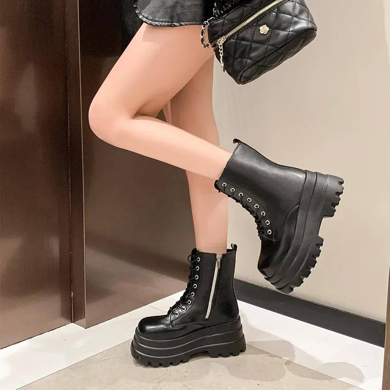 Fashion Side Zipper Large Size Thick-soled Short Boot Women's 2025 Spring and Autumn New European and American Fashion Boots