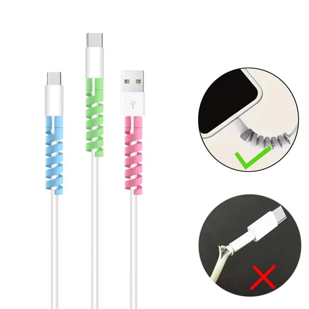 TPR Spiral Cable Winder Anti Break USB Cable Protector Charge Cable Sleeve For Earphone Wire