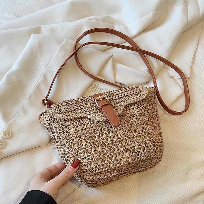 2025 Women's Straw Woven Beach Crossbody Bag for Vacation and Summer