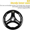 4.9inch Dia Hand Wheel, 3 Spoke Plastic Round Hand Wheel with Revolving Handle, for Lathe Milling Machine,12*125mm, Black