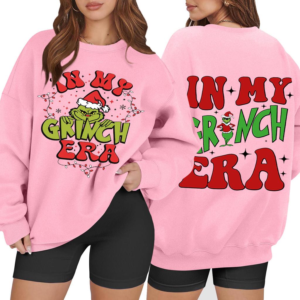 Women's Casual Fashion Long Sleeve Christmas Printed Round Neck Sweatshirt Top