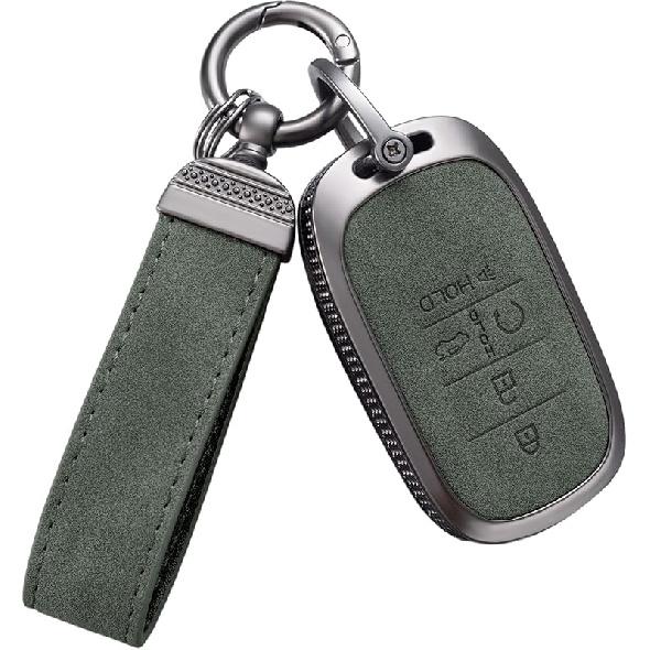 YO&YOYE Compatible With Honda Key Fob Cover With Keychain Leather Key Case Protector For  Honda Accord Civic CRV Pilot Odyssey 11Th Gen Smart Key