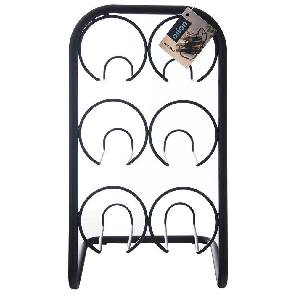 Black Metal Wine Rack for 6 Bottles 22.5x39 Cm
