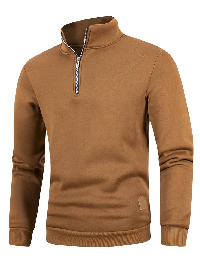 Men'S Quarter Zip Up Long Sleeveslim Fit Lightweight Mock Neck Pullover Casual Sweaters Half Turtleneck Cozy Outdoor Streetwear