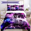 Ronaldo's Player Purple Kit Bedding Set, Breathable Duvet Cover with Pillowcases, Soft Bed Linen for Bedroom Home Decoration, Perfect Festival Birthda